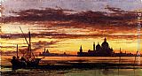Edward William Cooke 'Sunset Sky, Salute And San Giorgio Maggiore' painting